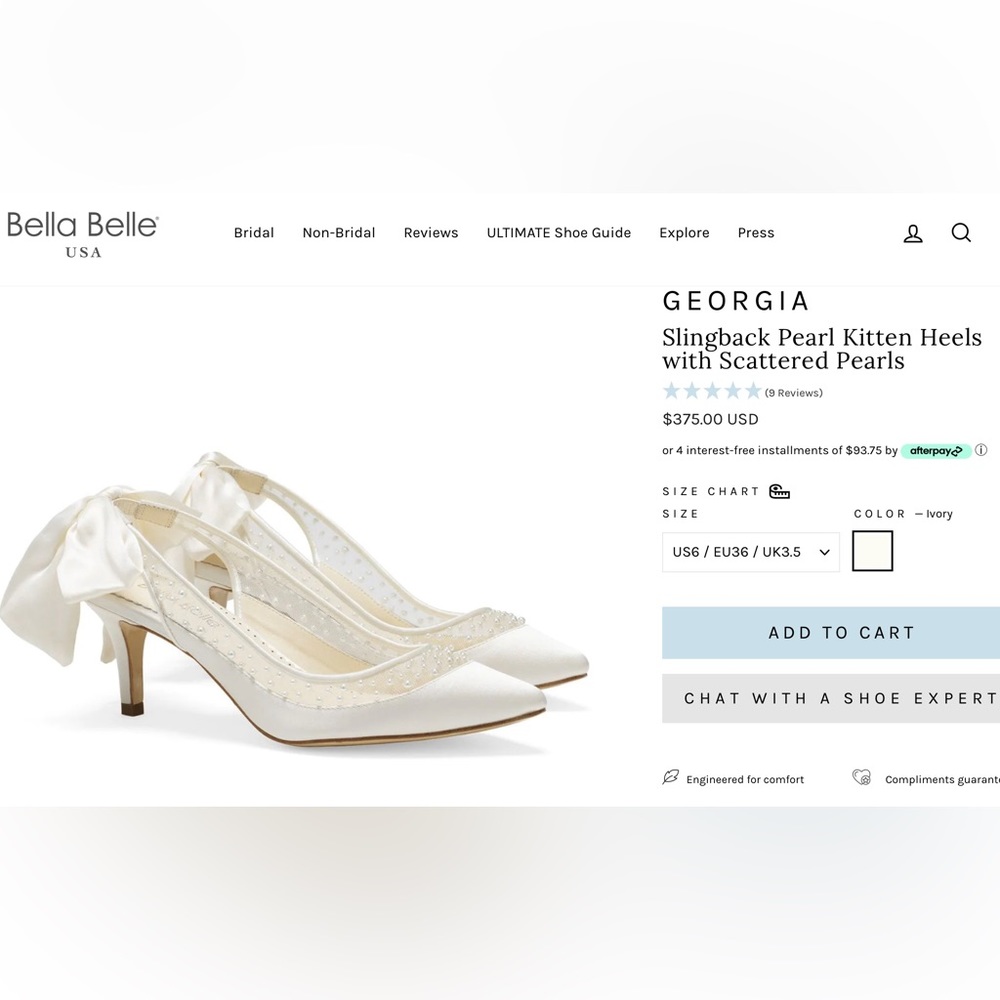 Bella Belle Georgia Slingback Heels Size 6